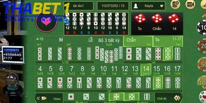 Tài xỉu xí ngầu Thabet: Game đỉnh cao, dễ thắng dễ chơi 3 Mỗi cửa cược tài xỉu